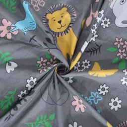 KLOTTHE Grey & Yellow Printed 300 TC Fitted Double Bedsheet With 2 Pillow Covers image 5