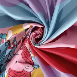 KLOTTHE Blue & Red Cartoon Characters 300 TC Fitted Double Bedsheet with 2 Pillow Covers image 4