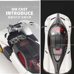 kinegic 1:32 Alloy Collectible Pagani Huayra Dinastia Toy Vehicle Pull Back Die-Cast Car image 2