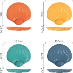 sapient Serving Plate With Dip Bowl Made With White Straw Microwave Safe Snack Plate Chip & Dip Tray image 5