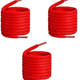 Vinylzone 3-Pair Red Round/Owel Shoe laces for Men/Women/Girls Shoe Lace-image-28