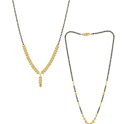 Brandsoon Set Of 2 Gold-Plated Black Beaded Mangalsutra-picture-14