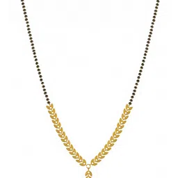 Brandsoon Set Of 2 Gold-Plated White Stone Studded Black Beaded Mangalsutra image 3