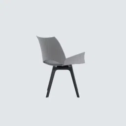royaloak Zyra Fiber Cafe Chair with Revolving Mechanism In Light Grey Color image 5