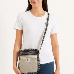 omaluck Multicolor Men & Women Sling Bag Stylish Unisex Hemp Sling Bag for Unisex | Eco-Friendly image 3