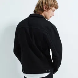 kotty Men Solid Denim Casual Jacket image 2