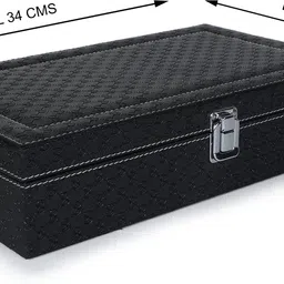 ledo Unisex Watch Box Organizer Holder Case In 12 Slots of watches In Black and Gray Watch Box image 3