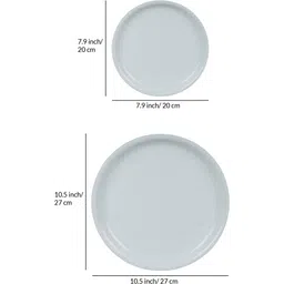 cdi White Acrylic Melamine 12 Pcs Dinner Set image 2