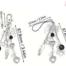 SNOWY SHOP 2 Pcs Y2K Star Beaded Phone Charm for Girls – Cute Bag Charm Mobile Chain Phone Charm image 5