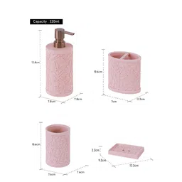 OBSESSIONS Pink 4-Pieces Textured Bath Accessories Set image 4