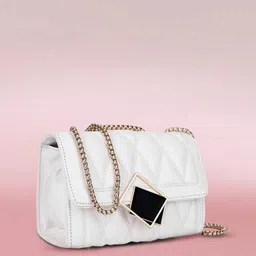 mozi White Women Sling Bag Trendy|Classic|Party Sling Bag for Womens, Made With Best Quality PU Material-picture-13