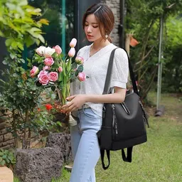 sst craft Medium 25 L Backpack Medium 25L Backpack Black Classic For Women,Girls (Black) image 3