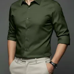 voroxy Men Regular Fit Solid Spread Collar Casual Shirt-picture-13