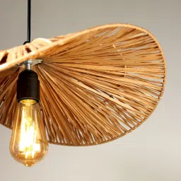habereindia Novelty Handmade Bamboo Pendant Hanging Light (Beige) image 4