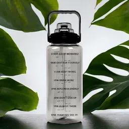 virtuous 2000ml Transparent BPA Free Straw & StickersWater Bottle for Home-Office 2000 ml Water Bottle-picture-21