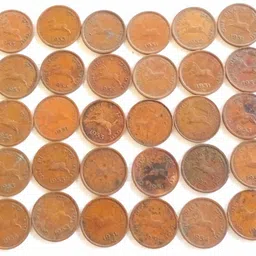 manmai coins 50 COINS LOT - HORSE 1 Pice 1950-1954 Bronze 2.92 g 21 mm INDIA Modern Coin Collection-picture-39