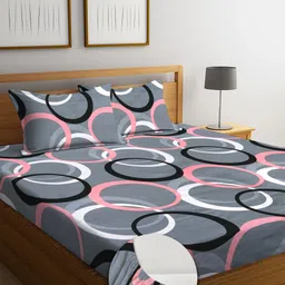 yutera Microfiber Double Fitted (Elastic) 210 TC Floral Bedsheet-picture-28