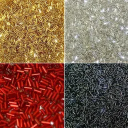 qroof Bugle Pipe Seed Beads Combo 25 GM EACH Jewellery Craft DIY image 1