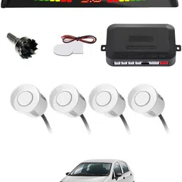intenzo Universal 4 White Reverse Parking Sensor With LED Display For Cars-211 Safety of Passengers/Car One Alarm Kit-405 Parking Sensor-picture-21