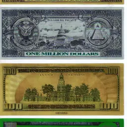 eforest Rare 100 To 1 Million Dollar 10 Different Silver and Gold Plated Notes Modern Coin Collection image 4