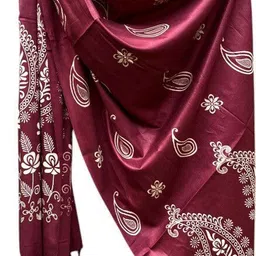 house of common Self Design Rayon Women Maroon Stole image 2