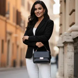 azf TWEED Solid Coat For Women-picture-24