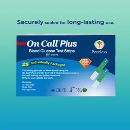 On Call G133-115 | Individually Pouch Blood Glucose Test Strips Pack of 25 Glucometer Strips image 2