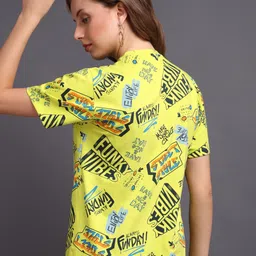 metronaut Printed Women Round Neck Pure Cotton Multicolor T-Shirt image 2