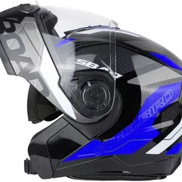 steelbird SBA-7 ISS ROAD MATT BLACK BLUE 600 MM L SIZE FLIP UP Motorbike Helmet-picture-13