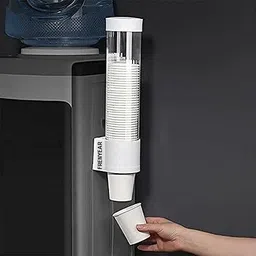 perpart Paper Cup Dispenser Holder Wall Mounted Plastic Drinking Water Cup Dispenser) Plastic Glass Holder-picture-34