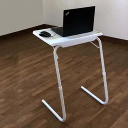 table magic Multipurpose White Regular Laptop Table Plastic Computer Desk image 2