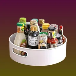 vayenxq Plastic complete rotation Swiveling Storage Serving Tray – Residential & Kitchen Space Storage Basket-picture-16