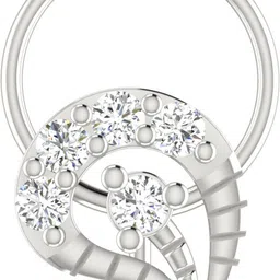 avsar Shreeja 14kt Cubic Zirconia White Gold Nose Wire-picture-25