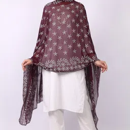 xpant Chiffon Printed Purple Women Dupatta-picture-29