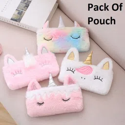Eyes Embroidery Pouch Unicorn Fur Pouch Art Polyester Pencil Box-image-44