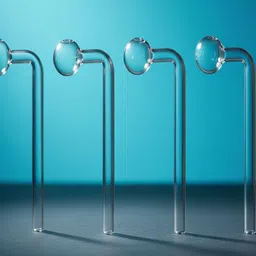 wishingbell natural 6 inch Bend Glass Oil Burner Pipe Transparent (Pack of 4) Borosilicate Glass Inside Fitting Hookah Mouth Tip-picture-31