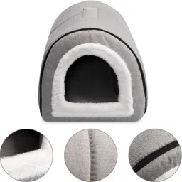 taococo 2 in 1 Washable,Foldable Dog Portable Bed with Removable Cushion(Grey,Large) Dog House image 2