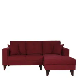 casacraft from pepperfry Alfredo 2 Seater LHS Sectional Sofa in Garnet Red Colour - CasaCraft-picture-10