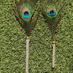 firmus Fancy Mor chadi with pankh for laddu gopal and other deities (Pack of 2) Deity Ornament image 1