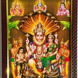 tpt Lakshmi Narasimha Swamy Lord Narsingh Bhagwan | Size (10x13 Inch) Religious Frame image 1