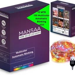 mansaa 150 LEDs 15 m Multicolor Color Changing Water Drop Rice Lights image 1