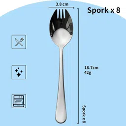 haniza 8 Stainless Steel Spork Spoons Stainless Steel Spork Set image 4
