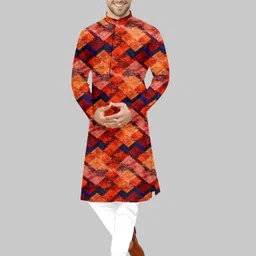 hiknock Men Cotton Blend Kurta Pyjama Set image 1