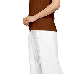 khdijh creation Women Regular Fit, Comfort Fit White Cotton Blend Trousers image 5