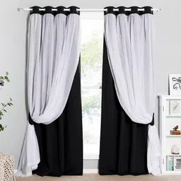 bfam 183 cm (6 ft) Window Polyester Blackout Curtain (Pack Of 2) image 1
