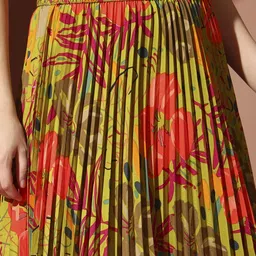 zwerlon Women Printed Pleated Multicolor Skirt image 4