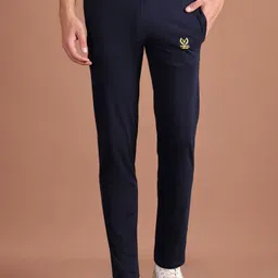 vimal jonney Men Solid Dark Blue Track Pants image 1