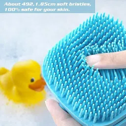 chaturbiz Silicone Body Scrubbers Brush for Use in Shower Soft Baby Showers Cleaning Brushes Mud Dirt Remover image 2