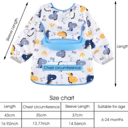 hasthip Baby Bib, Soft Toddler Bib with Removable Silicone Rice Pocket, Full Sleeve image 2