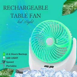 JY SUPER Rechargeable Desktop Fan with LED Light ,Silent Operation, 3-Blade Table Fan JY 1880 df-85 USB Fan-image-6